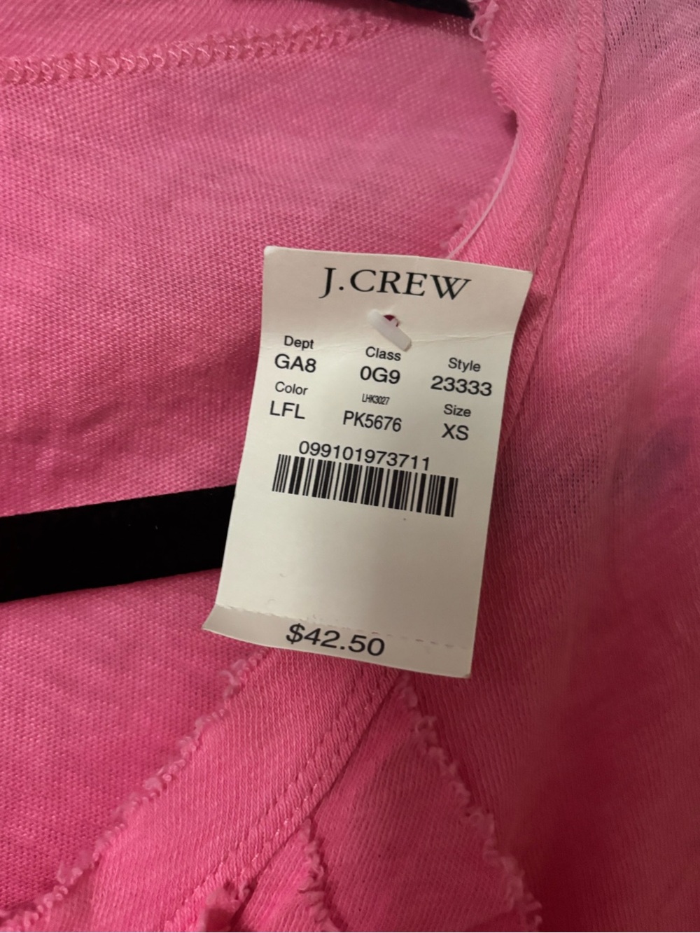 J Crew Pink Ruffle Front Tee - Picture 4 of 5